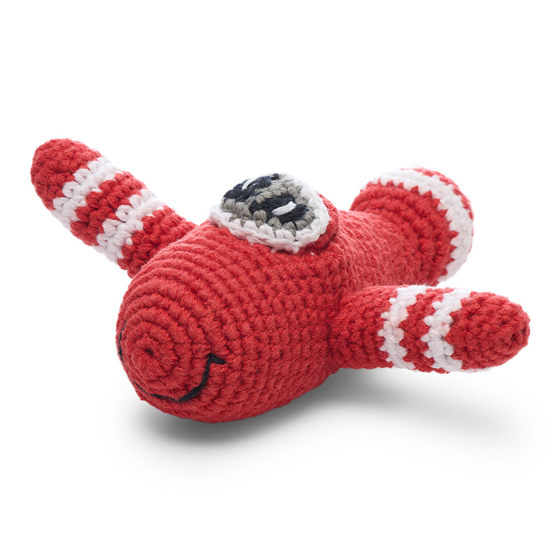 red baby crochet rattle with eyes buy online from imperial war museums
